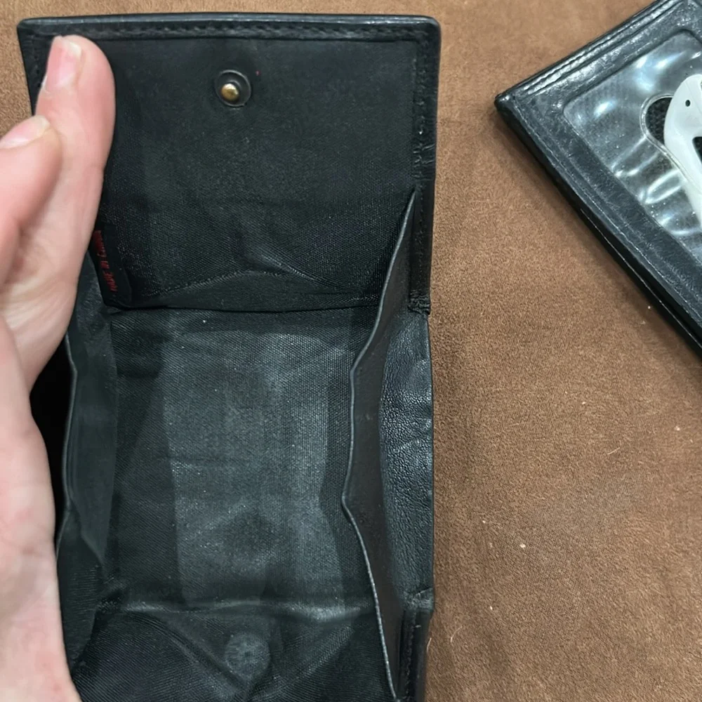 Tumi black textured coin purse‎ wallet